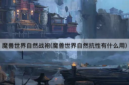 魔兽世界自然战袍：抗性作用解析