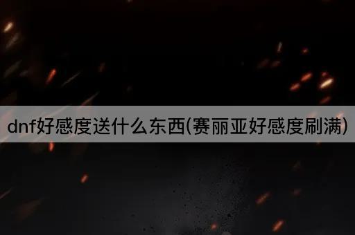 dnf好感度送什么东西(赛丽亚好感度刷满)
