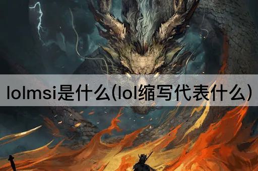 lolmsi是什么(lol缩写代表什么)