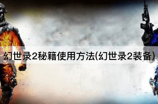 幻世录2秘籍使用方法(幻世录2装备)