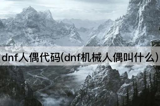dnf人偶代码(dnf机械人偶叫什么)