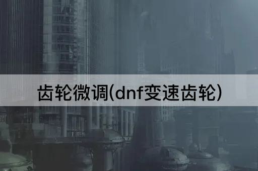 齿轮微调(dnf变速齿轮)