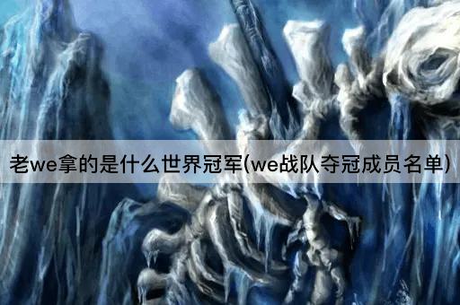 老we拿的是什么世界冠军(we战队夺冠成员名单)